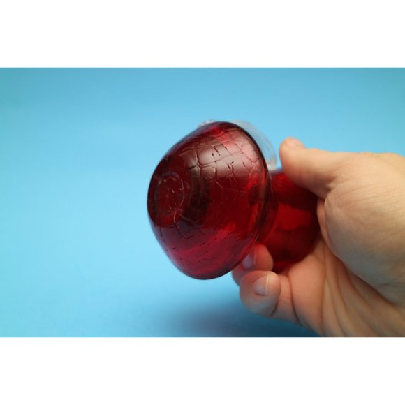 Pilgrim Glass Crackle Glass Ruby Red Pitcher - Picture 2 of 2